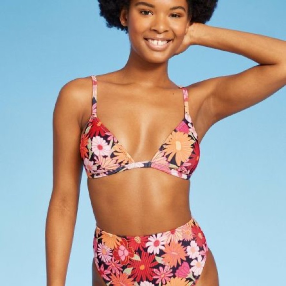 Women's Ribbed Triangle Bikini Top - Wild Fable™ - Picture 5 of 10